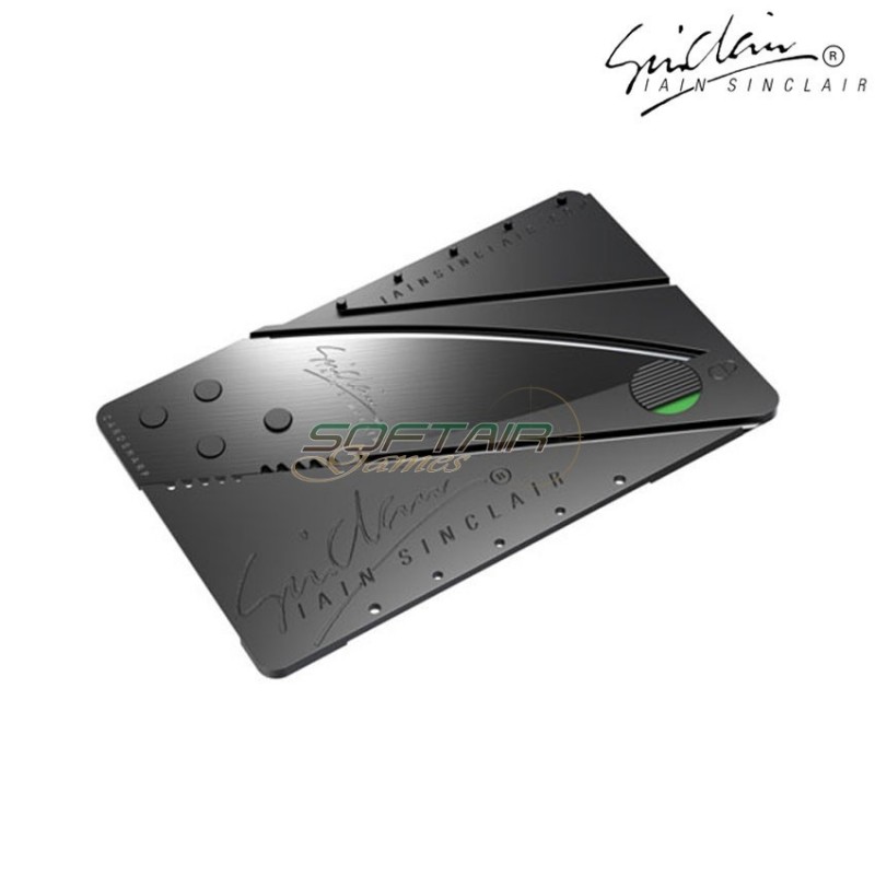 Credit card folding safety knife black iain sinclair (is-59669)