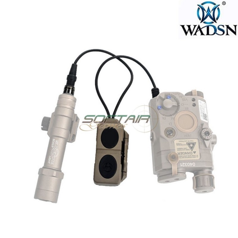 Double remote control flashlight/laser peq DARK EARTH wadsn (wex676-de)