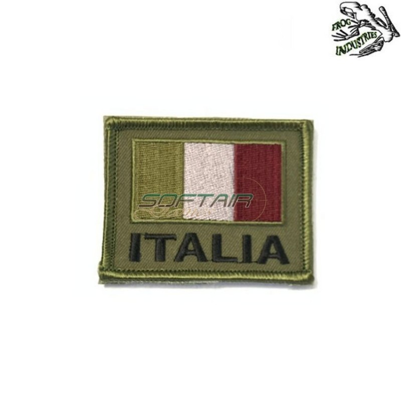 Embroidered patch ITALY new GREEN frog industries® (fi-ita-nw-gr)
