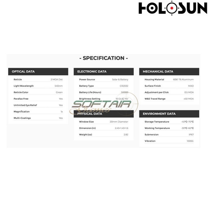 Elite solar GREEN dot sight HE403C-GR black holosun (hl-26550)