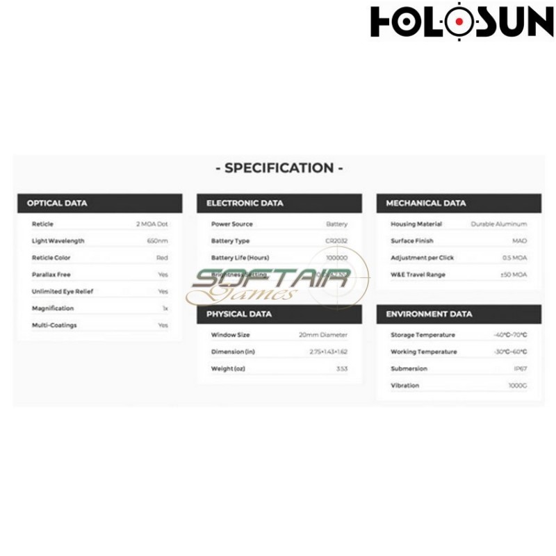 RED dot sight HS403R black holosun (hl-28567)