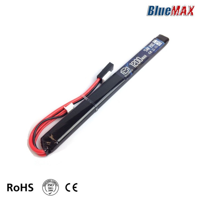 Batteria Lipo Connettore Mini Tamiya 7.4v X 1200mah 20c Slim Stick Type Bluemax-power® (bmp-7.4x1200-ss)