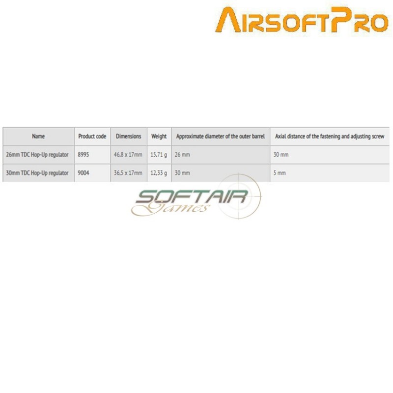 Regolatore hop up TDC Sniper per canne esterne da 30mm airsoftpro® (ap-9004)