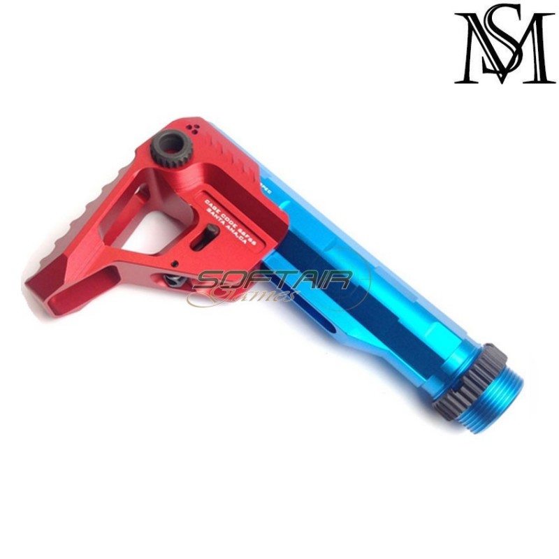 Parte posteriore calcio strike ind. cnc style m4 aeg ROSSO milsim series (ms-141-red)