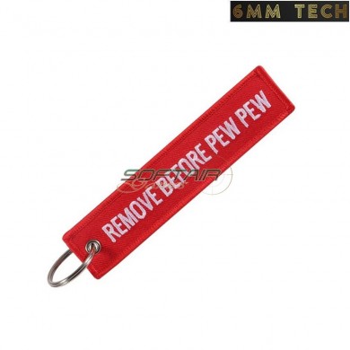 Keychain ring "REMOVE BEFORE PEW PEW" red 6MM TECH (6mmt-28-rd)