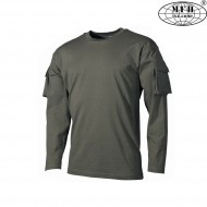 GREEN long sleeve shirt with velcro pockets mfh (00123b) GREEN long sleeve shirt with velcro pockets mfh (00123b)