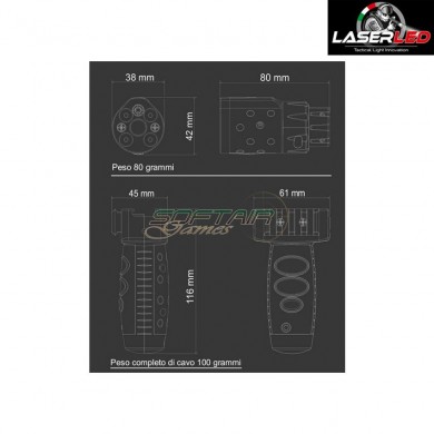 Torcia-laser rosso-luce XP nero 14mm CCW laserled (xp110n-s)