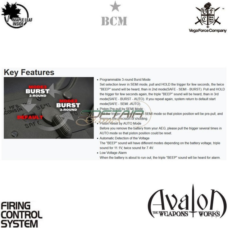 Electric rifle avalon BCM MCMR 11" CQB black vfc (vf-bcm-air)