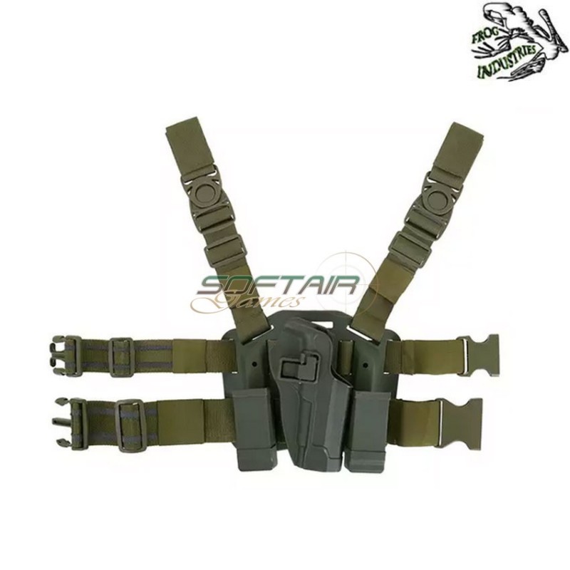 Holster OLIVE DRAB w/drop leg platform for M9 series frog industries® (fi-fbp2265-od)