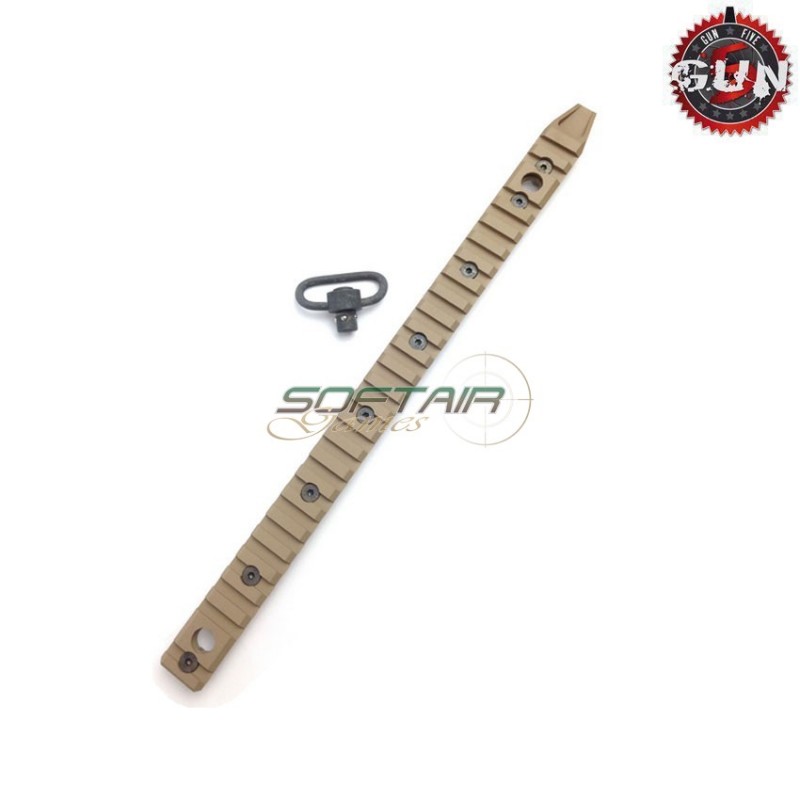 Keymod tan urx style rail with qd gun five ring (gf-0343-tan)
