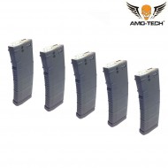 Set 5 mid-caps magazines 150bb tigres black for m4 series amo-tech® (amt-mc-tigres-bk-5)