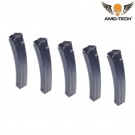 Set 5 caricatori metallo monofilari 50bb november black per serie mp5 amo-tech® (amt-mcm-nov-bk-5)