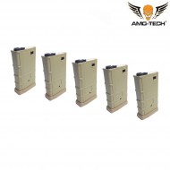 Set 5 caricatori MONOFILARI short 100bb wolf dark earth per serie m4 amo-tech® (amt-mcs-wolf-de-5)