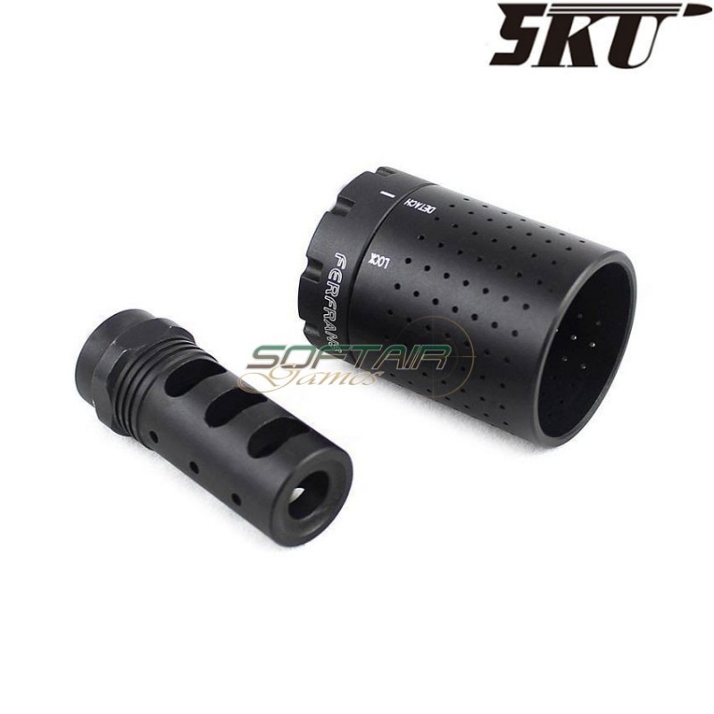 Spegnifiamma nero ferfrans blaster & muzzle 14mm ccw 5ku (5ku-206)