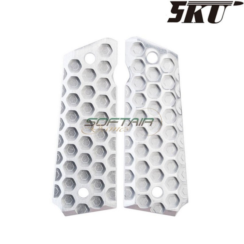 Full size 1911 grips SILVER APOCALYPSE HIVE 5ku (5ku-gb-436-s)