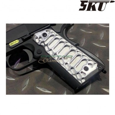 Full size 1911 grips SILVER COBRA 5ku (5ku-gb-437-s)