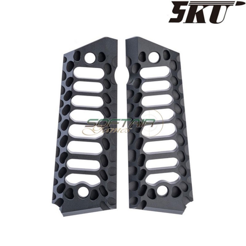 Full size 1911 guancette NERE COBRA Skeleton 5ku (5ku-gb-438-b)