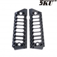 Full size 1911 guancette NERE COBRA Skeleton 5ku (5ku-gb-438-b)