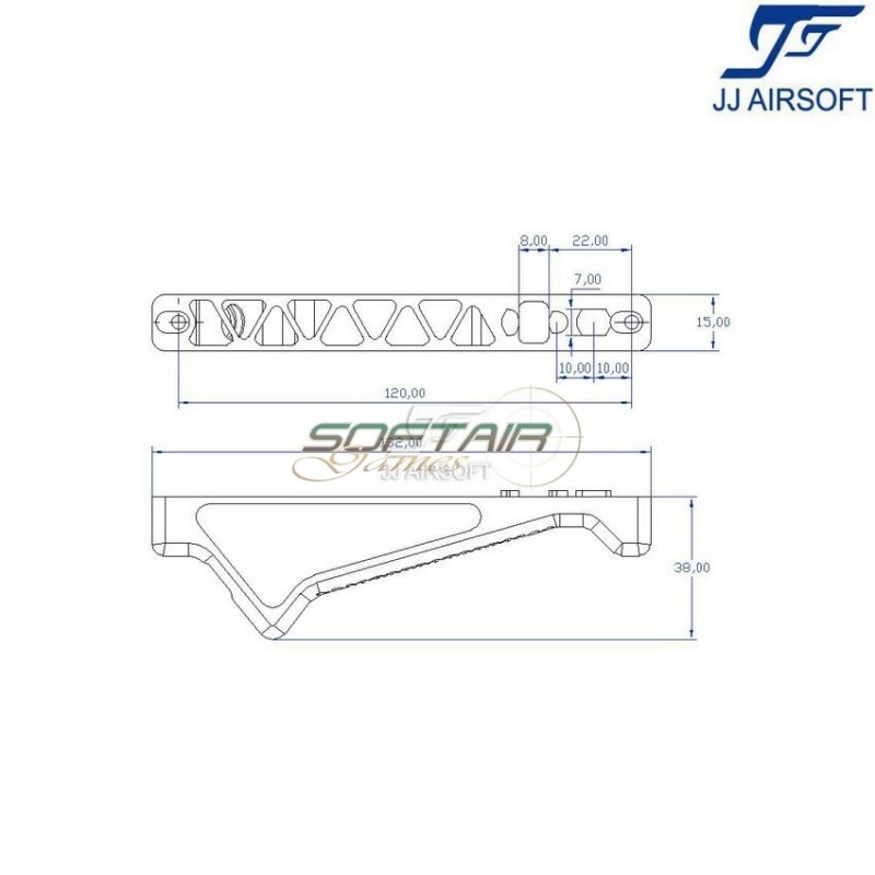 K20 Angled Grip for LC ROSSO jj airsoft (ja-1363-re)