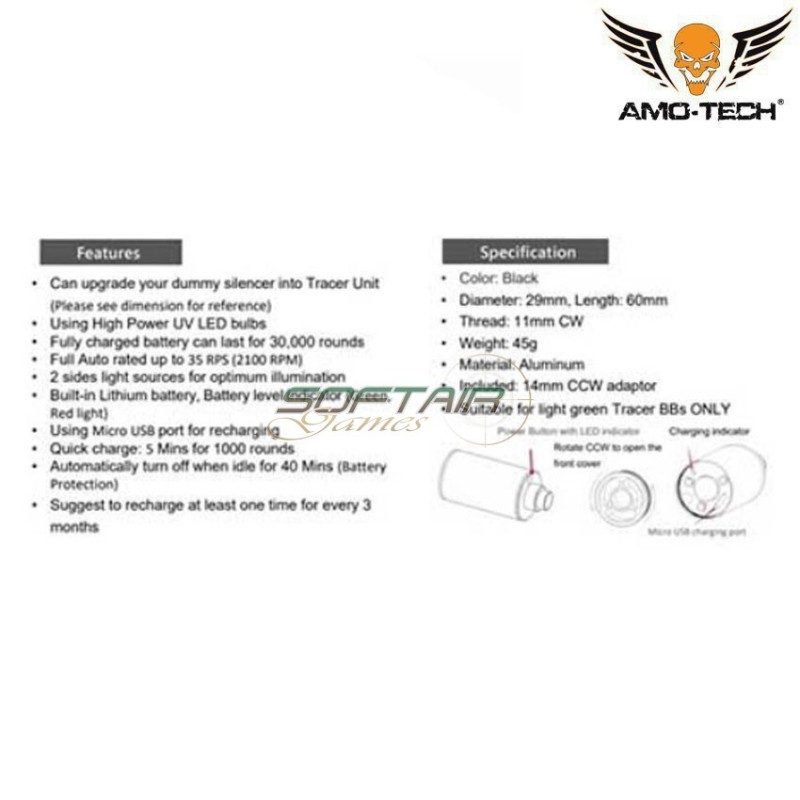 Sptifire tracer U.S. AIR FORCE BLACK amo-tech® (amt-st-us-bk) Sptifire tracer U.S. AIR FORCE BLACK amo-tech® (amt-st-us-bk)