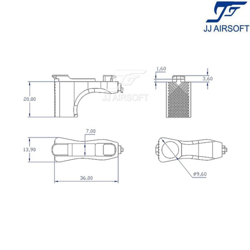 RVL LC QD Handstop/Finger Rest Sling Version NERO jj airsoft (ja-1379-bk)