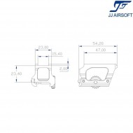 Low Drag Mount per T1/T2 NERO jj airsoft (ja-1701-bk)