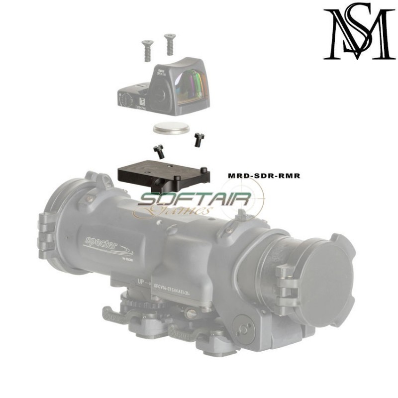 RMR mount BLACK for elcan scope milsim series (ms-143-bk)