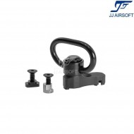 QD Sling Swivel Mount BLACK w/cable man. for KeyMod & LC jj airsoft (ja-2978-bk)