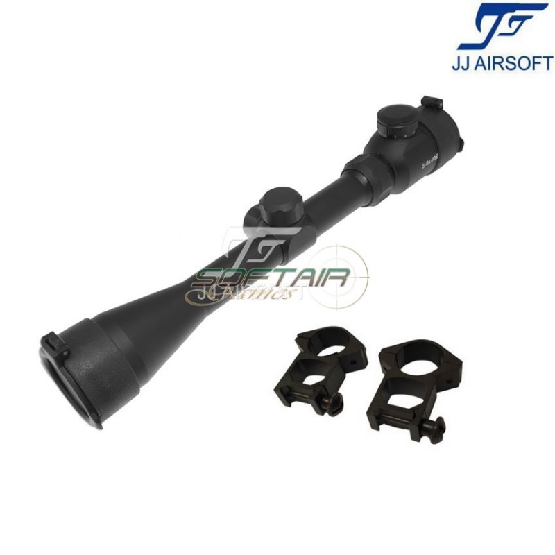 Ottica 3-9x40E NERA con anelli jj airsoft (ja-5368-bk)