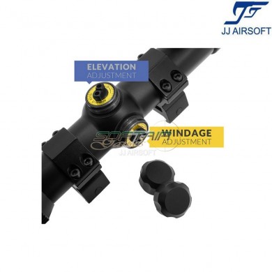 Scope 1.25-4.5x26 red/green/blue reticle BLACK jj airsoft (ja-5377-bk)