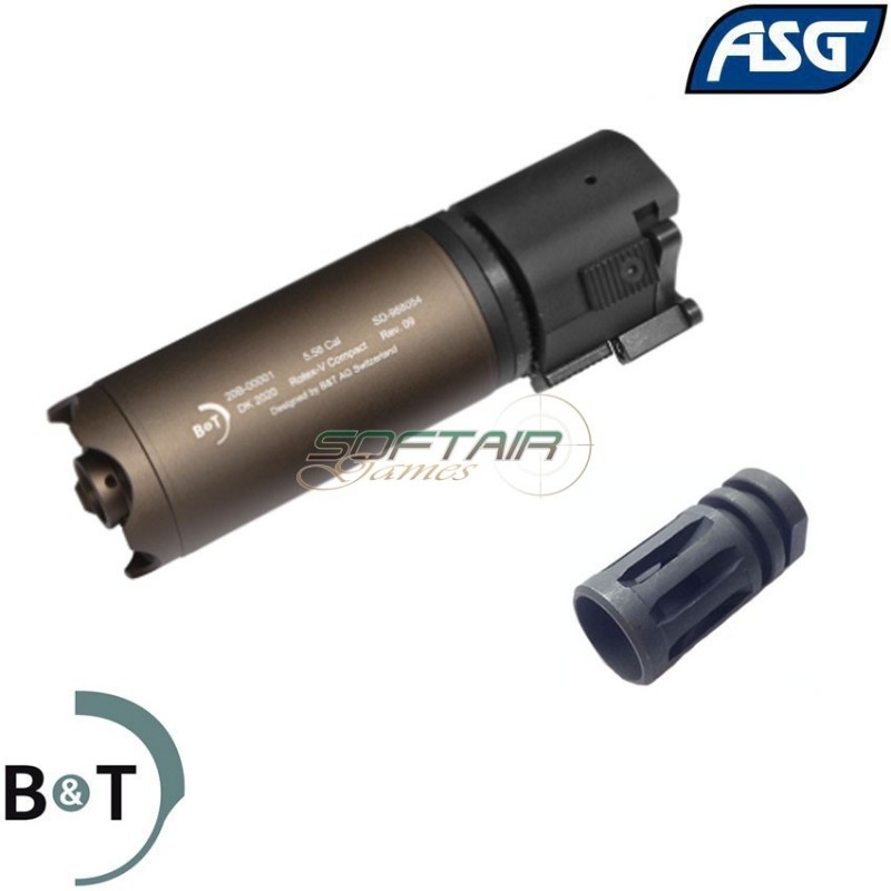 Silenziatore ROTEX-V blast QD 130mm MUD BROWN b&t asg (asg-asg291-fde)