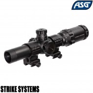Scope 1-4x24 BLACK short dot sight red/green strike systems asg (asg-strike070) Scope 1-4x24 BLACK short dot sight red/green strike systems asg (asg-strike070)