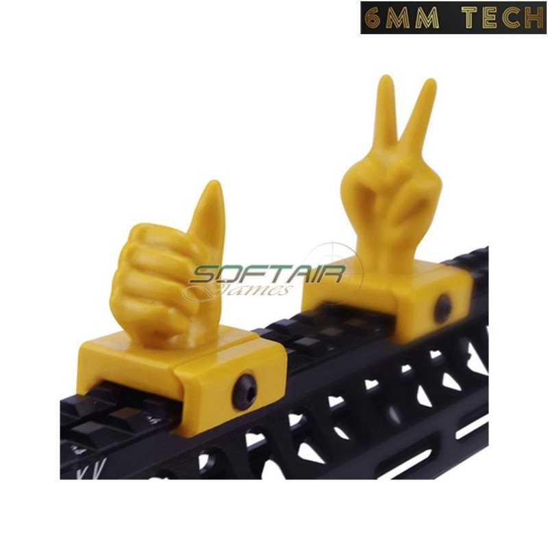 Tacche di mira stupid hands GIALLE type 2 6MM TECH (6mmt-25-2-ye)