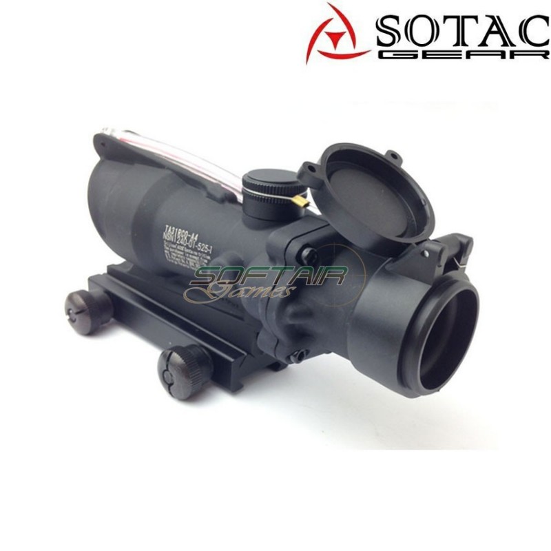 Ottica ACOG 4x con fibra rossa NERO sotac (sg-acog-4x-bk)