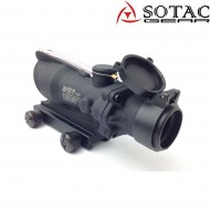 Ottica ACOG 4x con fibra rossa NERO sotac (sg-acog-4x-bk)