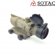 Ottica ACOG 4x con fibra rossa DARK EARTH sotac (sg-acog-4x-de)
