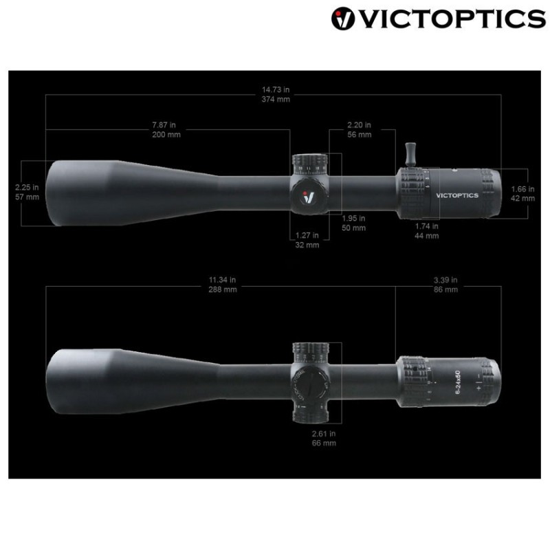 Scope S4 6-24x50 MDL Riflescope BLACK victoptics (vi-opsl17)
