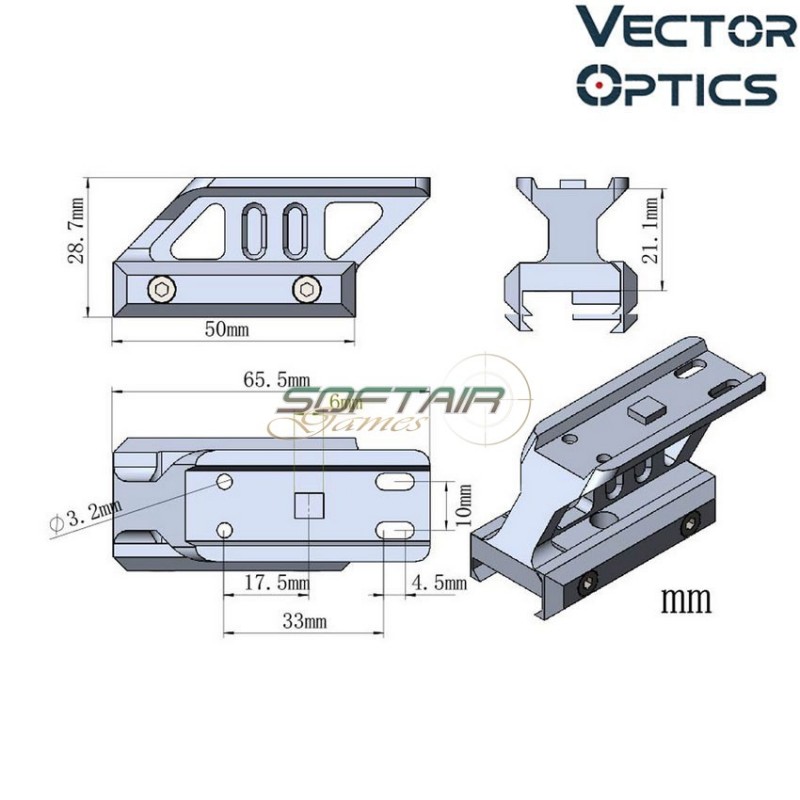 0.83" Profile Cantilever Picatinny Riser Mount NERO vector optics (ve-mav-p08) 0.83" Profile Cantilever Picatinny Riser Mount NERO vector optics (ve-mav-p08)