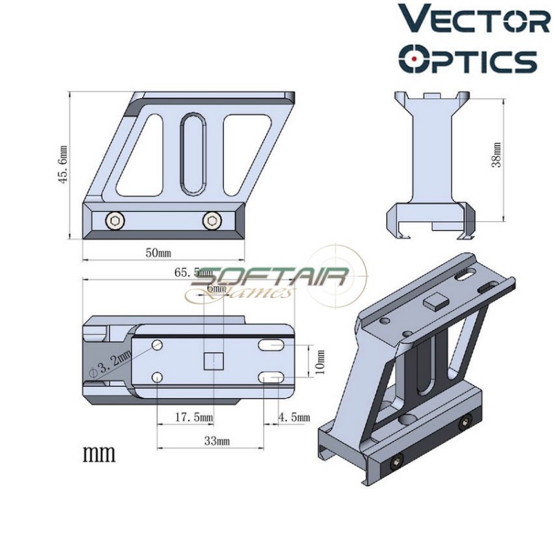 1.5" Profile Cantilever Picatinny Riser Mount BLACK vector optics (ve-mav-p15) 1.5" Profile Cantilever Picatinny Riser Mount BLACK vector optics (ve-mav-p15)