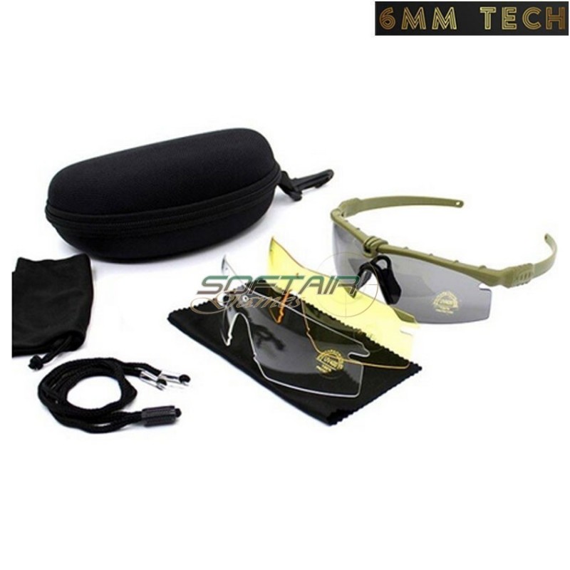 Kit occhiale ARMY style VERDE 6MM TECH (6mmt-29-od)