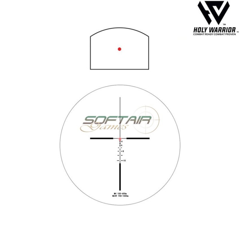 Scope 4X ACOG TA31 RED fiber mod.1 BLACK + RMR holy warrior (hwr-53-bk)