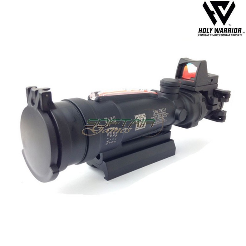 Ottica 5X TA11 sniper ACOG RED fiber NERO + LAR. mount + RMR holy warrior (hwr-55-bk)