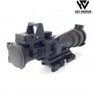Ottica 5X TA11 sniper ACOG RED fiber NERO + LAR. mount + RMR holy warrior (hwr-55-bk)
