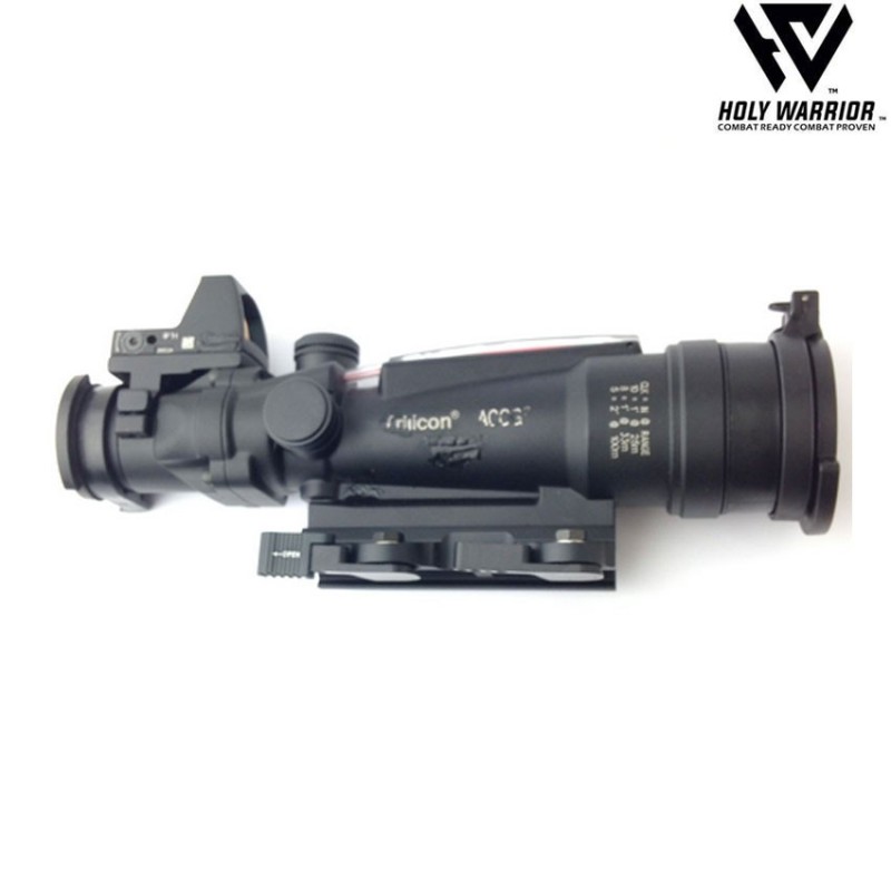 Ottica 5X TA11 sniper ACOG RED fiber NERO + LAR. mount + RMR holy warrior (hwr-55-bk)