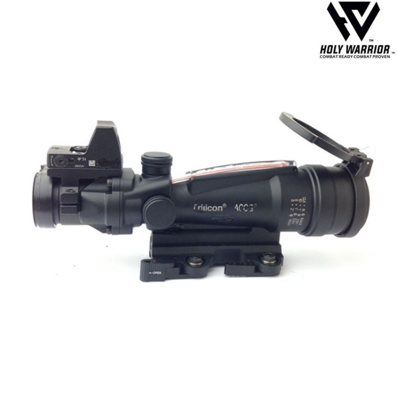 Ottica 5X TA11 sniper ACOG RED fiber NERO + LAR. mount + RMR holy warrior (hwr-55-bk)