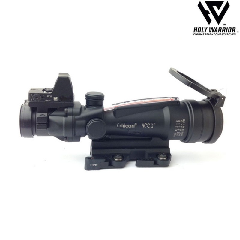 Scope 5X TA11 sniper ACOG RED fiber BLACK + LAR. mount + RMR holy - Softair  Games - ASG Softair San Marino