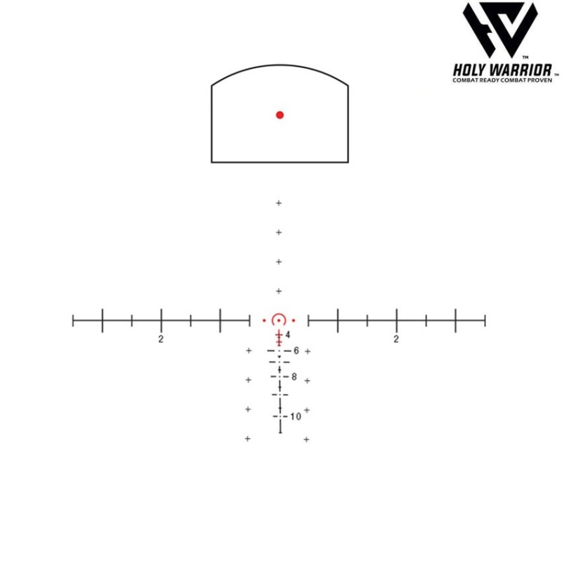 Ottica 5X TA11 sniper ACOG RED fiber NERO + LAR. mount + RMR holy warrior (hwr-55-bk)