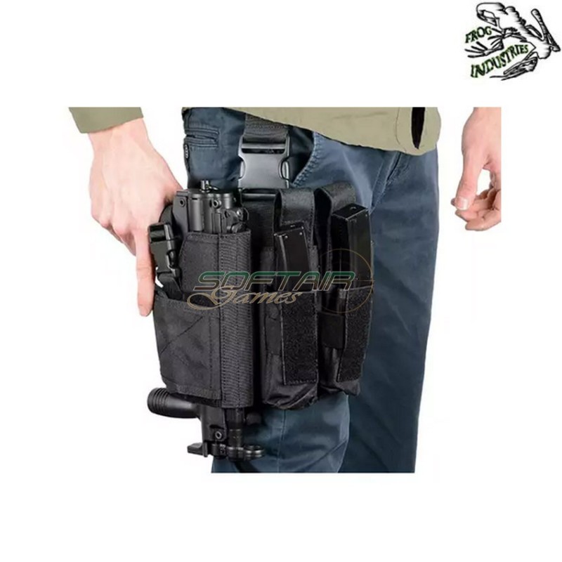 Leg holster BLACK for SMG frog industries® (fi-m51613211-bk)
