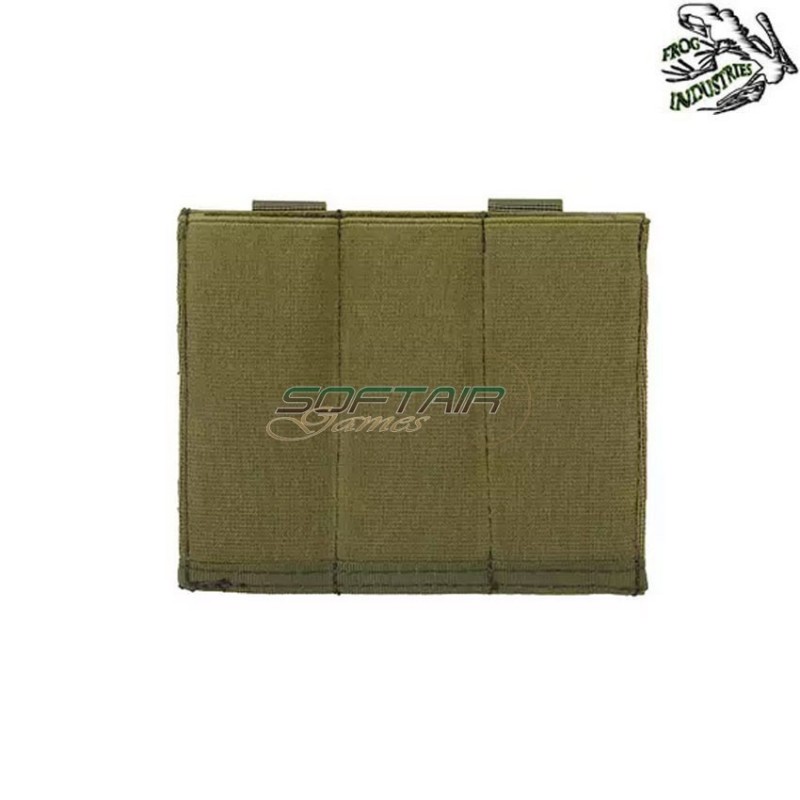 Tasca Caricatori Pistola tripla Elastica OLIVE DRAB Frog Industries® (fi-m51613045-od)