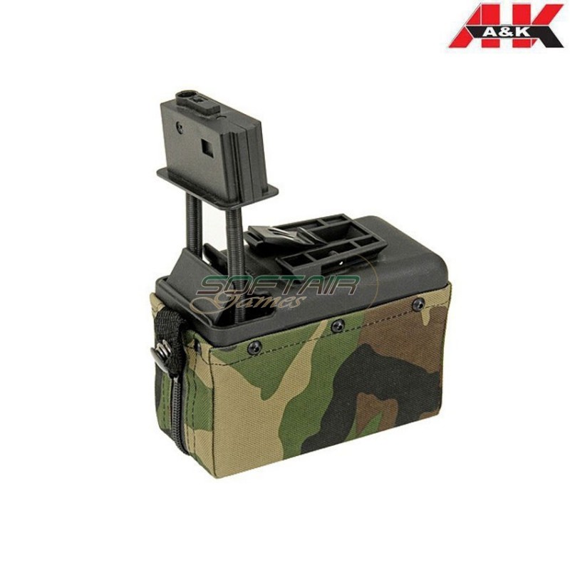Electric Magazine 1500bb Woodland For M249/mk46 A&k (aek-ac12953/fbp2389)